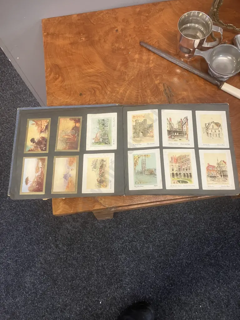 Cigarette Card Album, Quaich Bowl, Hip Flask, Tissot Geneve Pocket Watch (As Found) Etc Image 1++