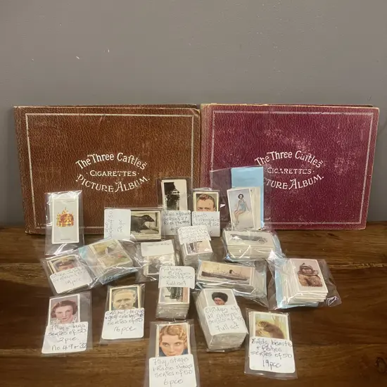 Pair of "Three Castles" Cigarette Picture Albums & Assorted cards