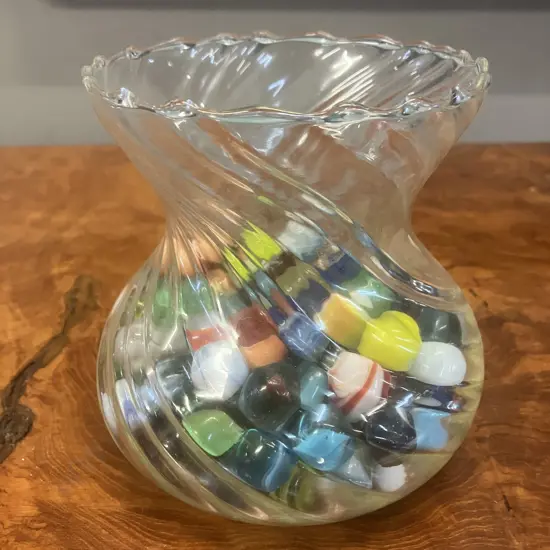 Vintage Marbles In Glass Jar