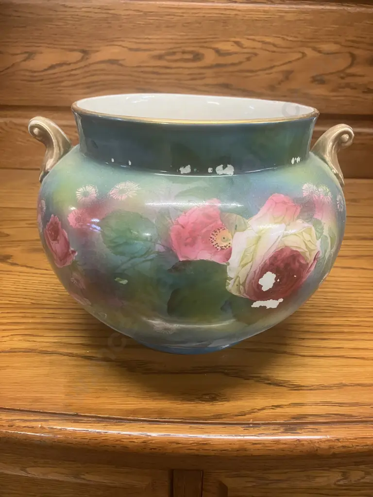 Antique Allertons England Floral Transferware Jardiniere. c1903-1912. 19 x 27cm Image 1++
