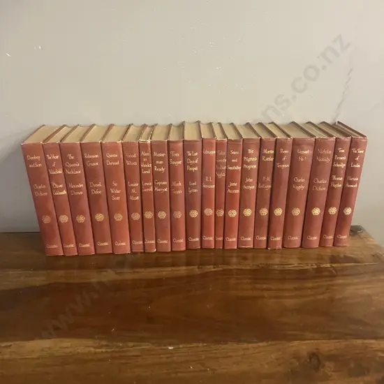 Complete Set of 20 Volumes Alexander Classic Library Published by Thomas Nelson & Sons c.1950, Edinburgh, Faux Leather