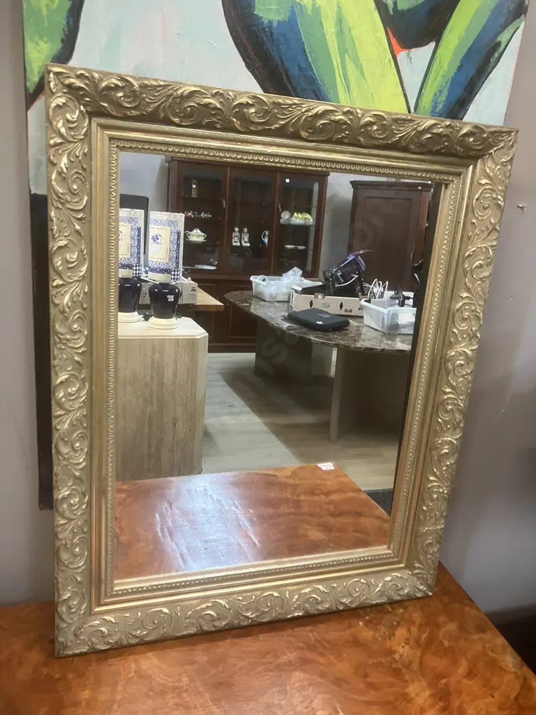 Ornate Gilt Framed Wall Mirror. 59 x 48cm Image 1++