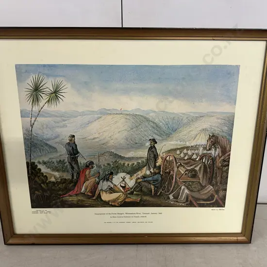 Framed Print Of Encampment Of The Forest Ranges  Whenuakura River Taranaki H46 W56cm. Print No 162/500