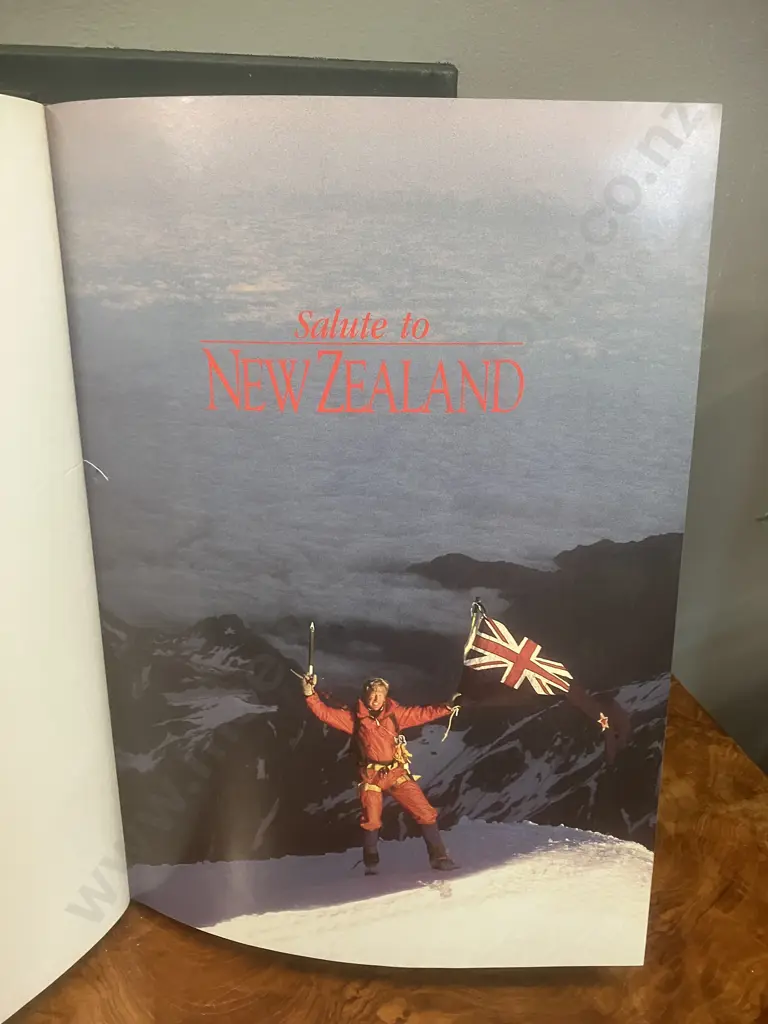 Salute to New Zealand Signed Sir Leonard Thornton Limited Edition 369 of 500. 1989 Hardcover With Cardboard Sleeve Image 1++