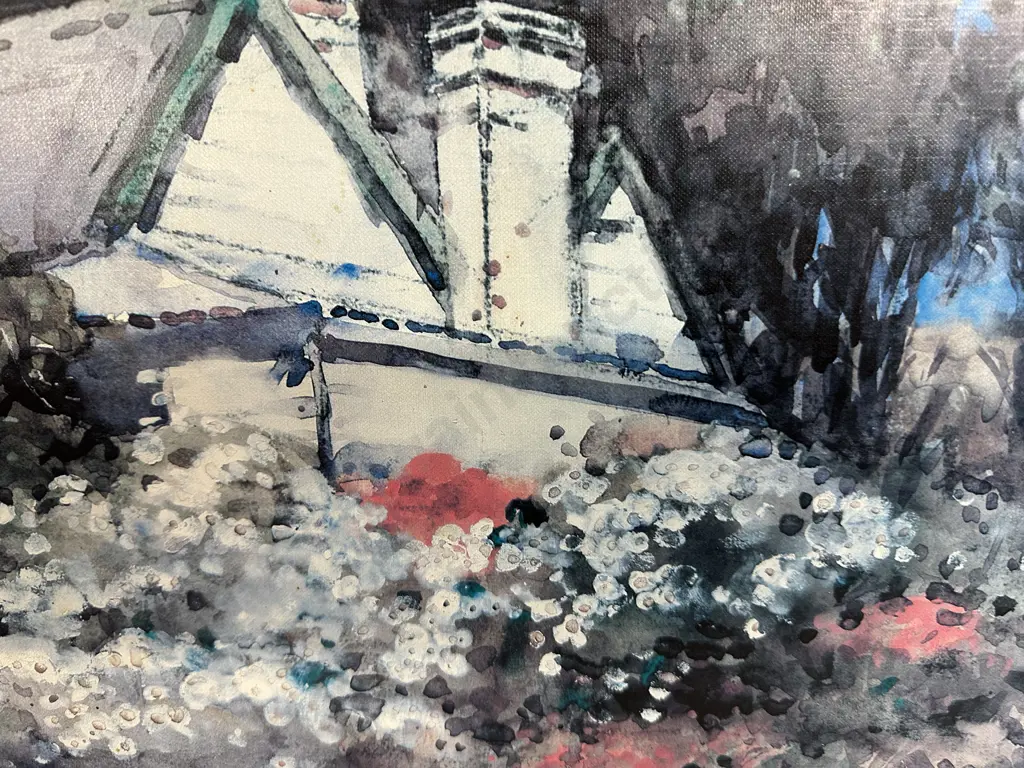Framed Watercolour Signed Margaret. O.Stoddart Titled 'Old House Diamond Harbour' H50 W61cm. Image 1++
