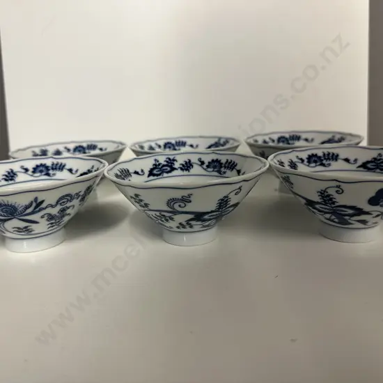 Vintage Blue Danube Onion Rice Bowls x6