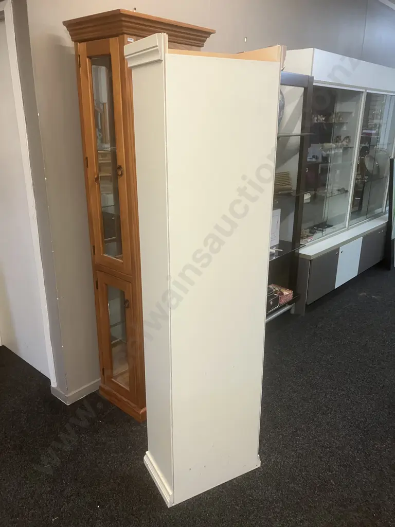 White Painted 6 Shelf Narrow Bookcase. H180 W48 D29cm Image 1++