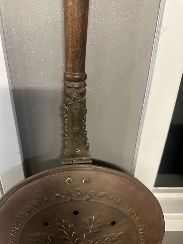 Antique Copper Bed Warming Pan Image 1++