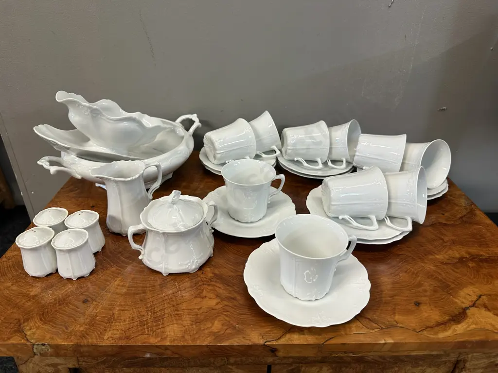 Bavaria Hutschenreuther Duos x10 Creamer, Sugar Bowl, Salt And Pepper Shakers, Gravy Boat & Serving Dish Image 1++