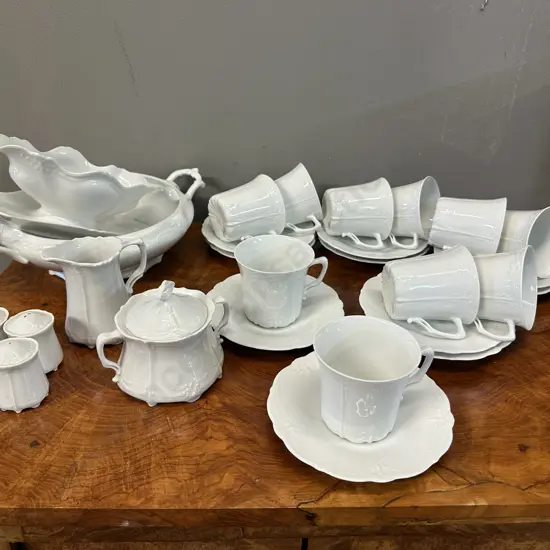 Bavaria Hutschenreuther Duos x10 Creamer, Sugar Bowl, Salt And Pepper Shakers, Gravy Boat & Serving Dish