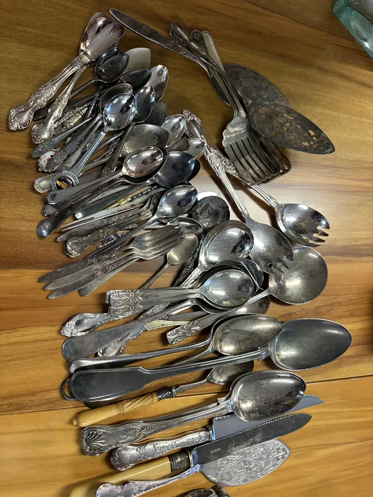 Vintage Assorted Cutlery Items Including Bone Handle, Serving Spoons Etc Image 1++