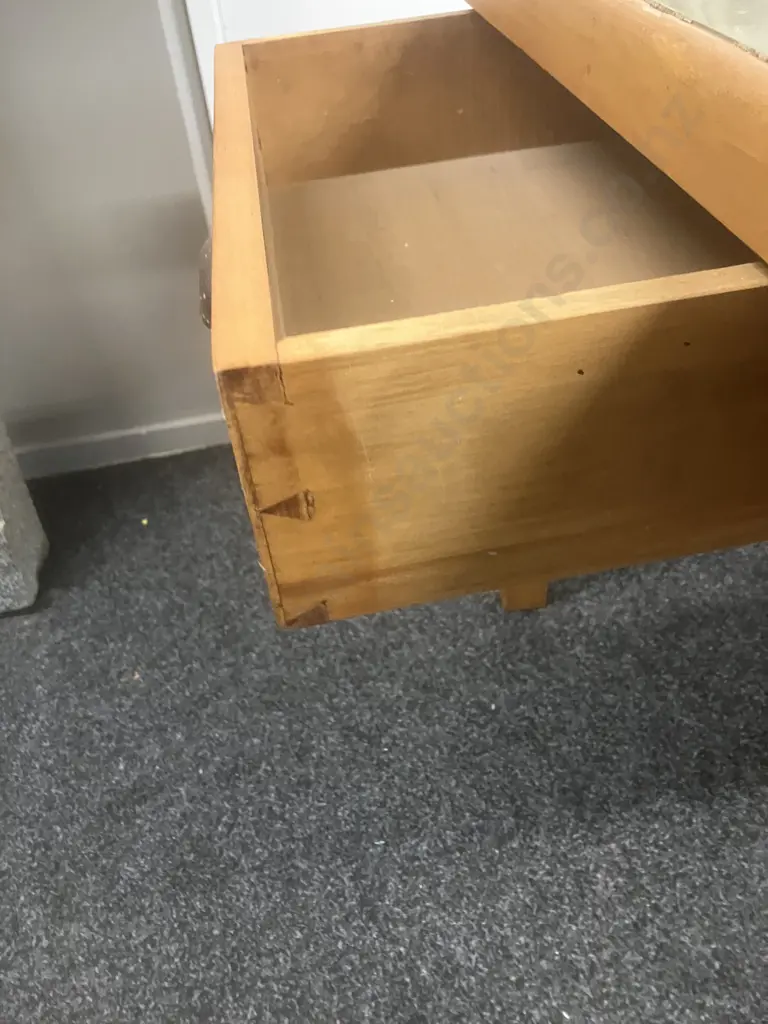 Wooden 2 Drawer Kitchen Table With Formica Top (Formica Needs Glue). H76 W154 D85cm Image 1++