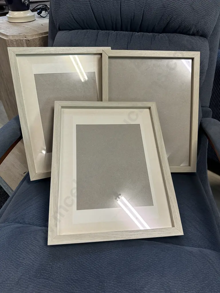 Wooden Light Oak Look Picture Frames x3 H38 W31cm. Image 1++