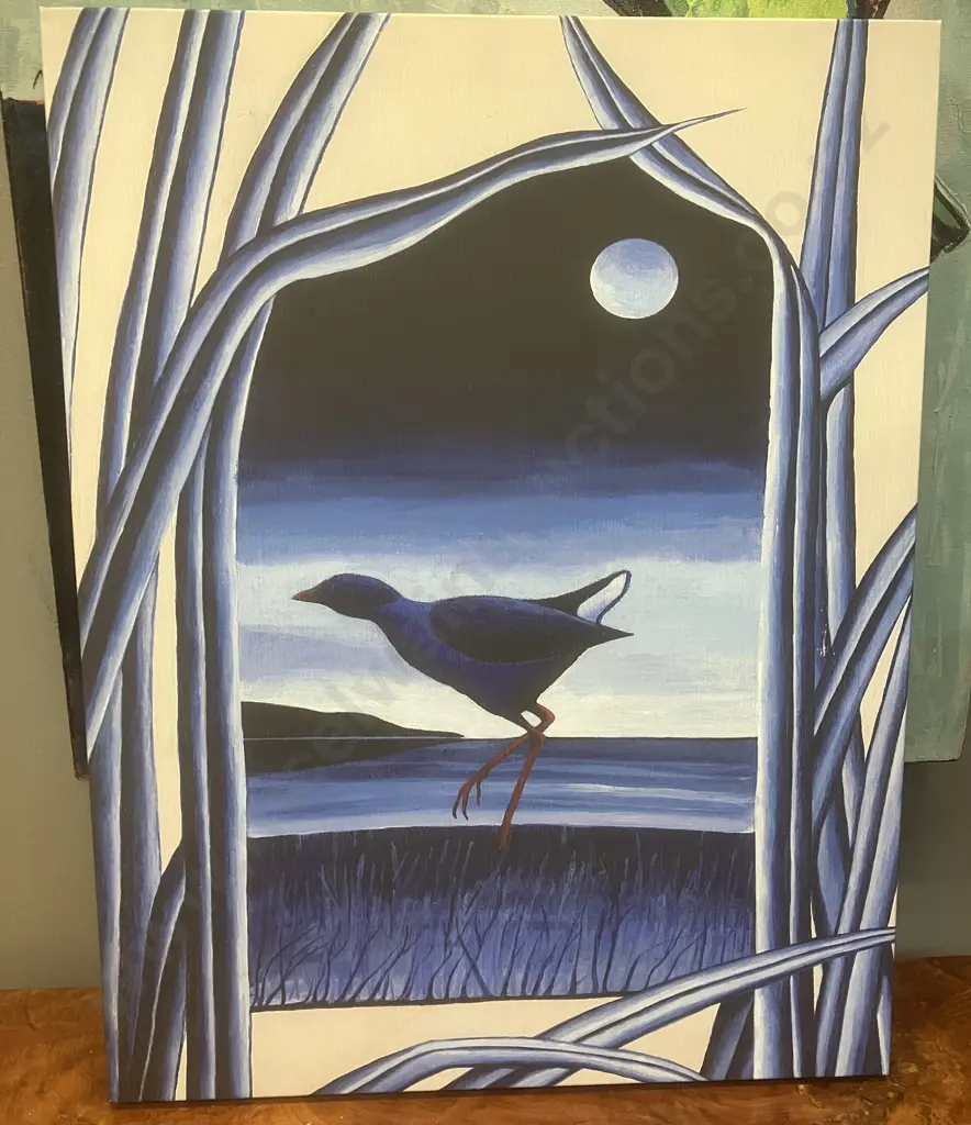 Pukeko Picture On Canvas. 52 x 40cm Image 1++