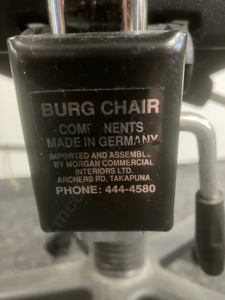 German Burg Chair Gaslift Office Chair, Burgundy Aztec Upholstered Image 1++