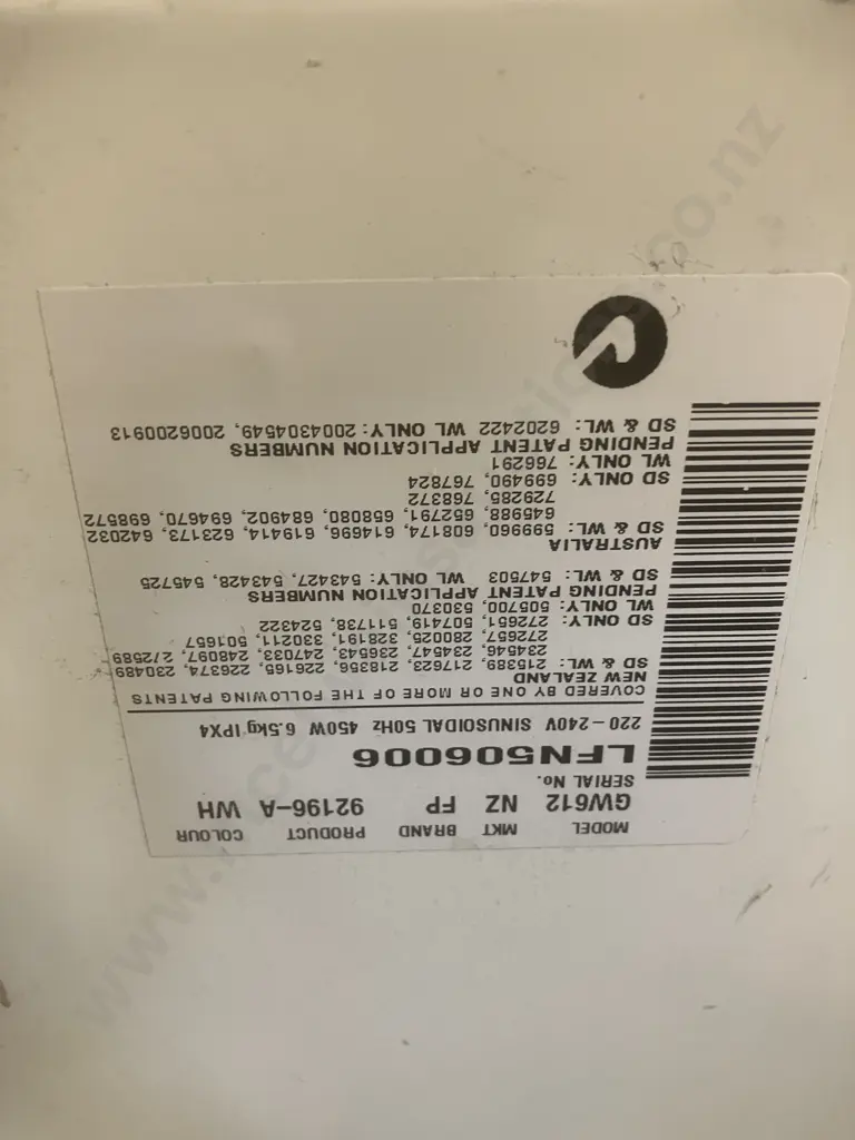 Fisher & Paykel SW612 6.5kg Washing Machine #LFN506006 Image 1++