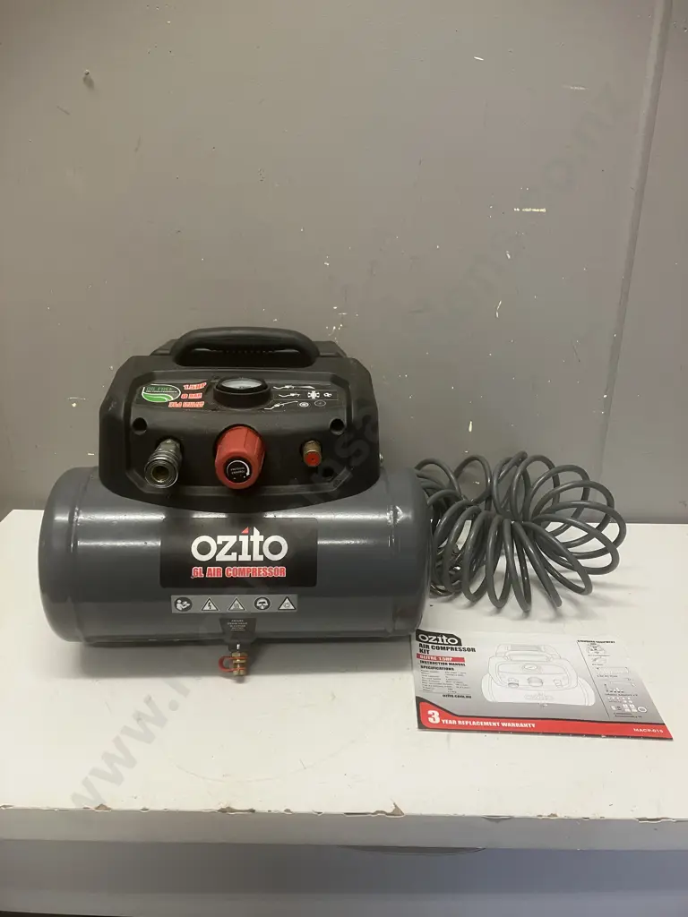 Ozito 6L Air Compressor 1.5Hp With Manual Image 1++