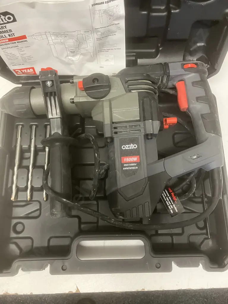 Ozito RHD-1550 1500W Rotary Hammer In Case Image 1++