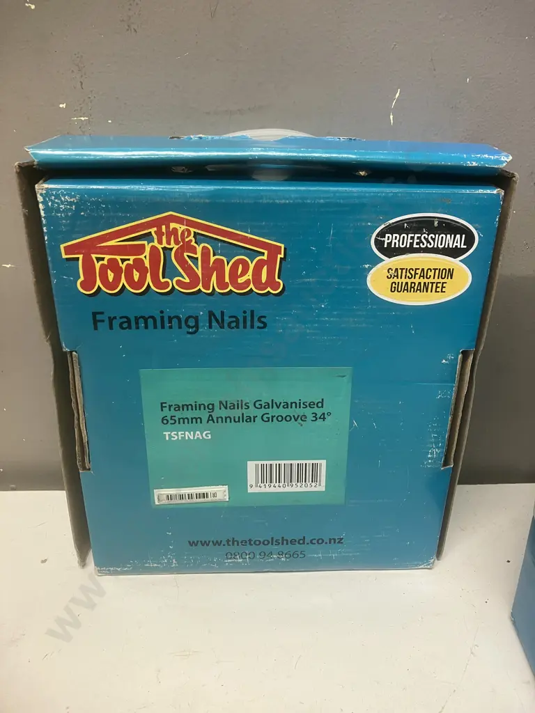 Senco Collated Nails 75mmx3.05mm Galv Ring Shank, Toolshed Framing Nails Galv 90mm 34 & 65mm Annular Groove 34 Image 1++