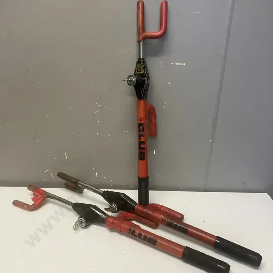 3 x The Club Steering Locks With Keys