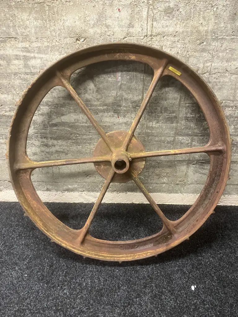 Vintage Cast iron Spoked Industrial Wheel. Dia 80cm Image 1++