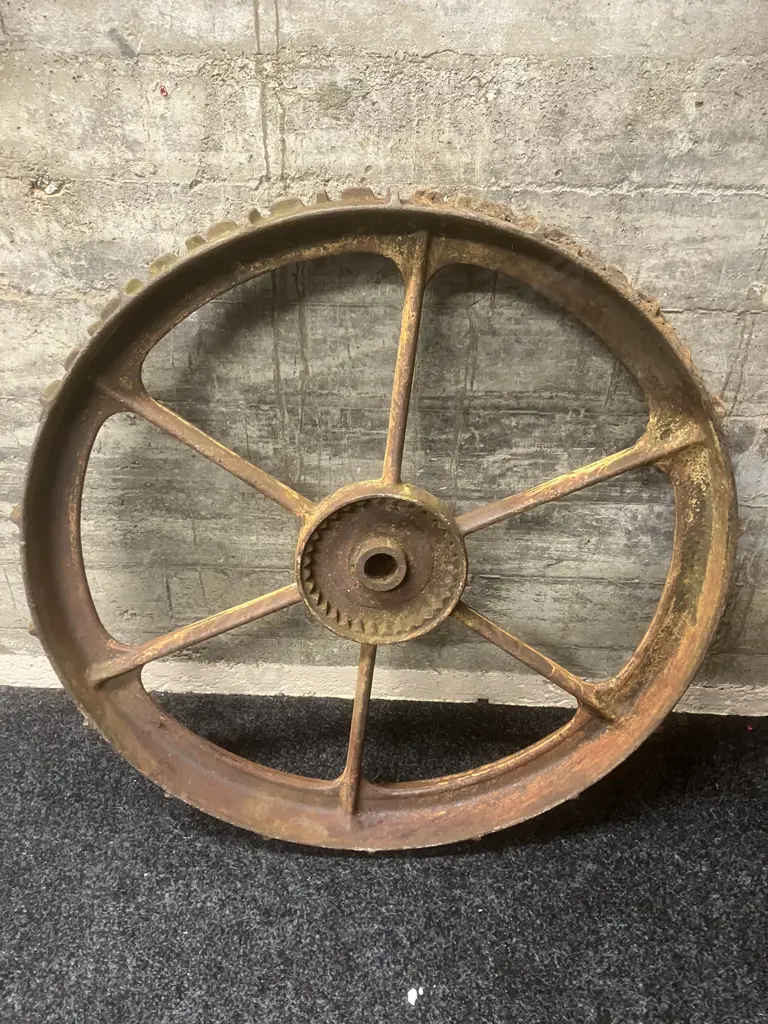 Vintage Cast iron Spoked Industrial Wheel. Dia 80cm Image 1++
