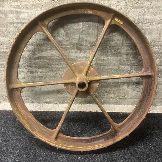 Vintage Cast iron Spoked Industrial Wheel. Dia 80cm