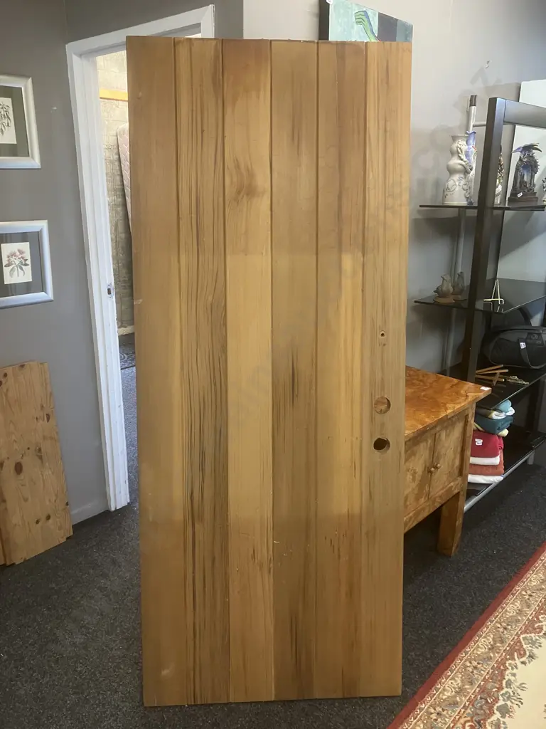 Wooden Entrance Door. H199.5 W80 D4cm Image 1++