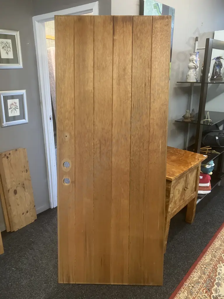 Wooden Entrance Door. H199.5 W80 D4cm Image 1++