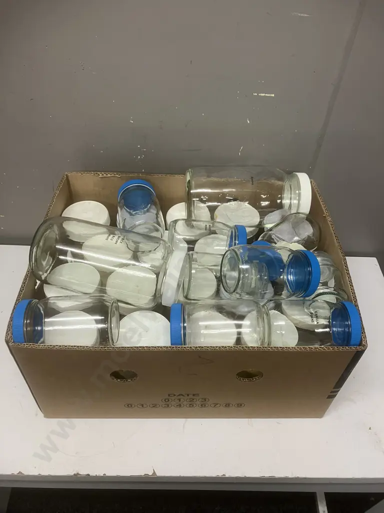 Box Lot Lidded Glass Jars Image 1++