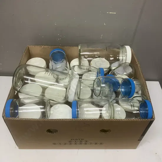 Box Lot Lidded Glass Jars