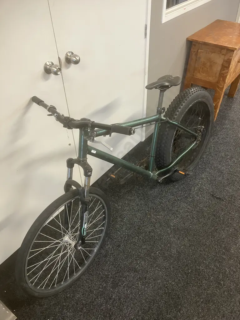 Green Bike With Large Rear Tyre Image 1++