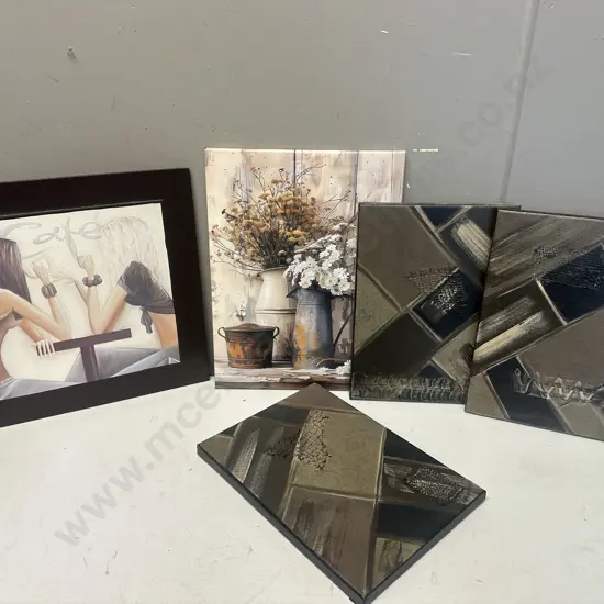 Selection Of Artwork On Canvas Etc Including Yoz Art