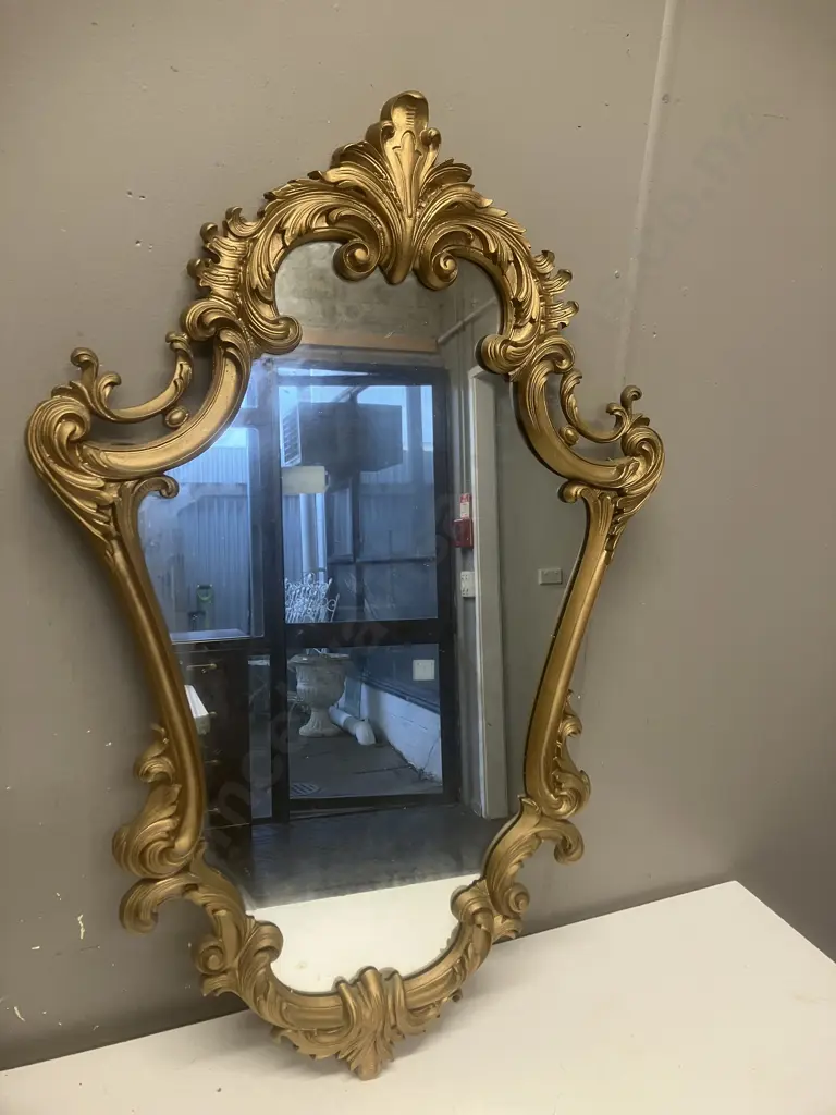 Vintage Gold Colour Ornate Framed Wall Mirror. 75 x 50cm Image 1++