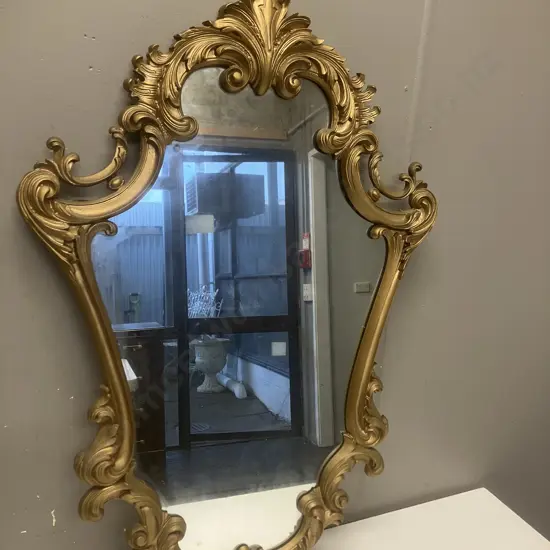 Vintage Gold Colour Ornate Framed Wall Mirror. 75 x 50cm