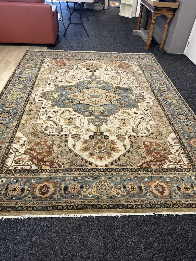 Large Oriental India Suleimanye Serapi Handmade Rug - 3.12 x 2.46, Richard Pointon Collection COA  (38384 July 02 2020) Image 1++