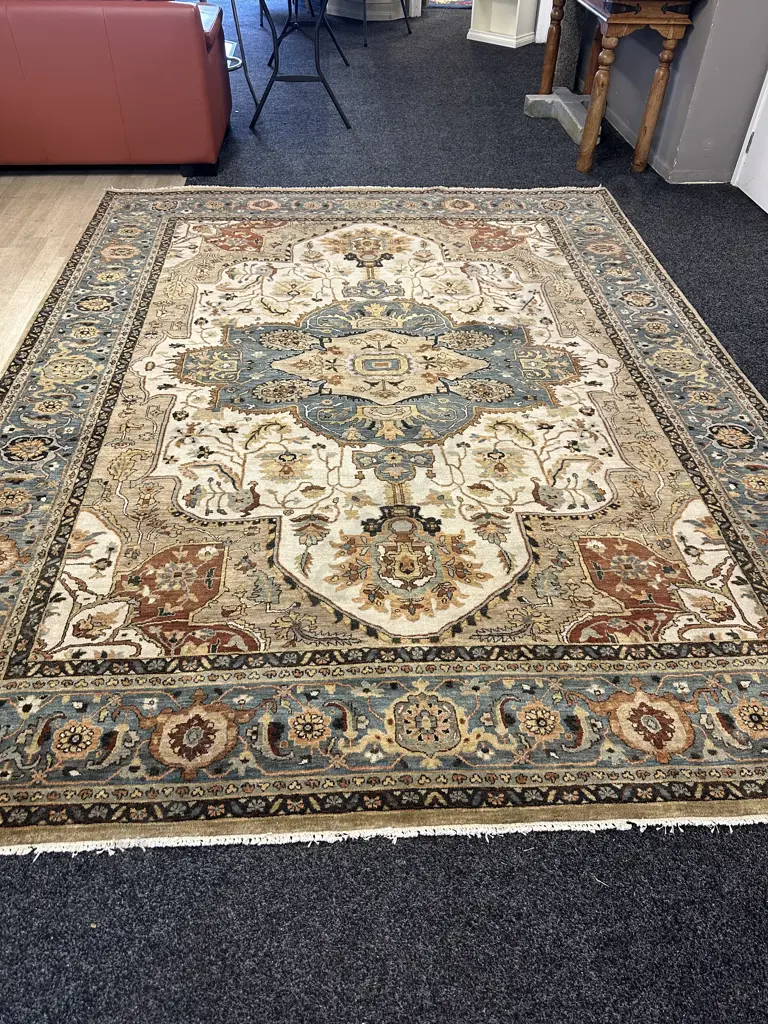 Large Oriental India Suleimanye Serapi Handmade Rug - 3.12 x 2.46, Richard Pointon Collection COA  (38384 July 02 2020) Image 1++