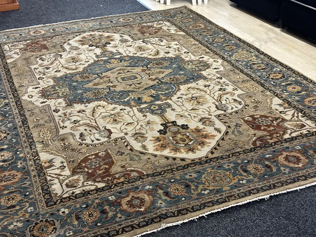 Large Oriental India Suleimanye Serapi Handmade Rug - 3.12 x 2.46, Richard Pointon Collection COA  (38384 July 02 2020) Image 1++