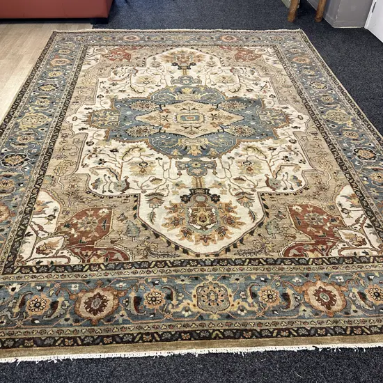 Large Oriental India Suleimanye Serapi Handmade Rug - 3.12 x 2.46, Richard Pointon Collection COA  (38384 July 02 2020)