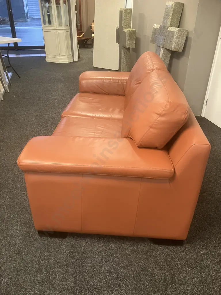 Danske Mobler Puccini Cotta Tan Leather 2 Seater Sofa. H85 W209 D95cm Image 1++