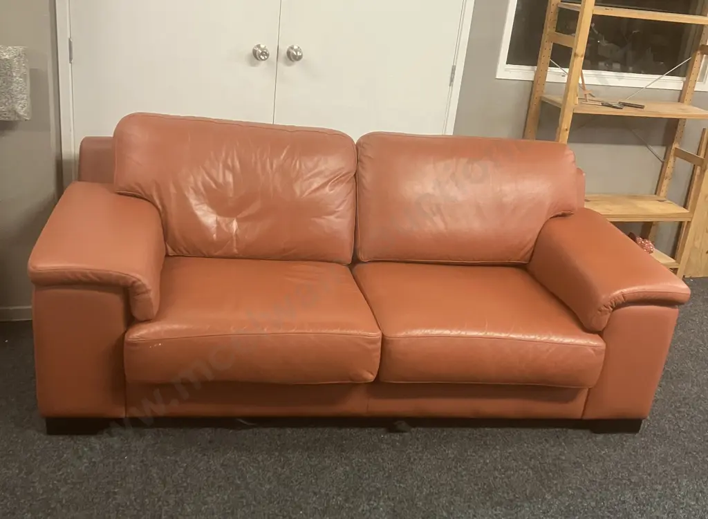 Danske Mobler Puccini Cotta Tan Leather 2 Seater Sofa. H85 W209 D95cm Image 1++