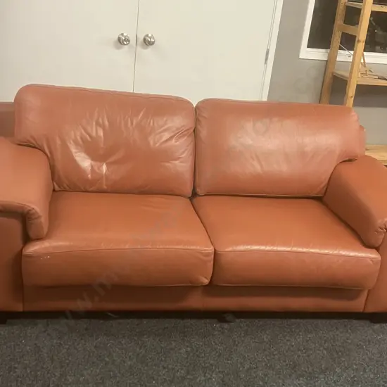 Danske Mobler Puccini Cotta Tan Leather 2 Seater Sofa. H85 W209 D95cm