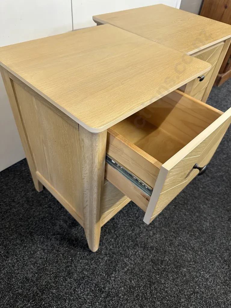 Debonaire Furniture Sold By Van Dykes Living Pair Of Two Drawer Bedside Cabinets H61 W42.5 D41cm. Image 1++