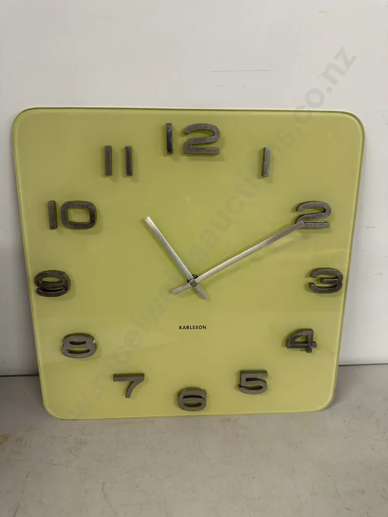 Karlsson Wall Clock Bold Raised Silver Toned Numerals & Minimalist Metalic Hands Image 1++