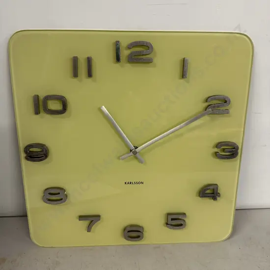 Karlsson Wall Clock Bold Raised Silver Toned Numerals & Minimalist Metalic Hands