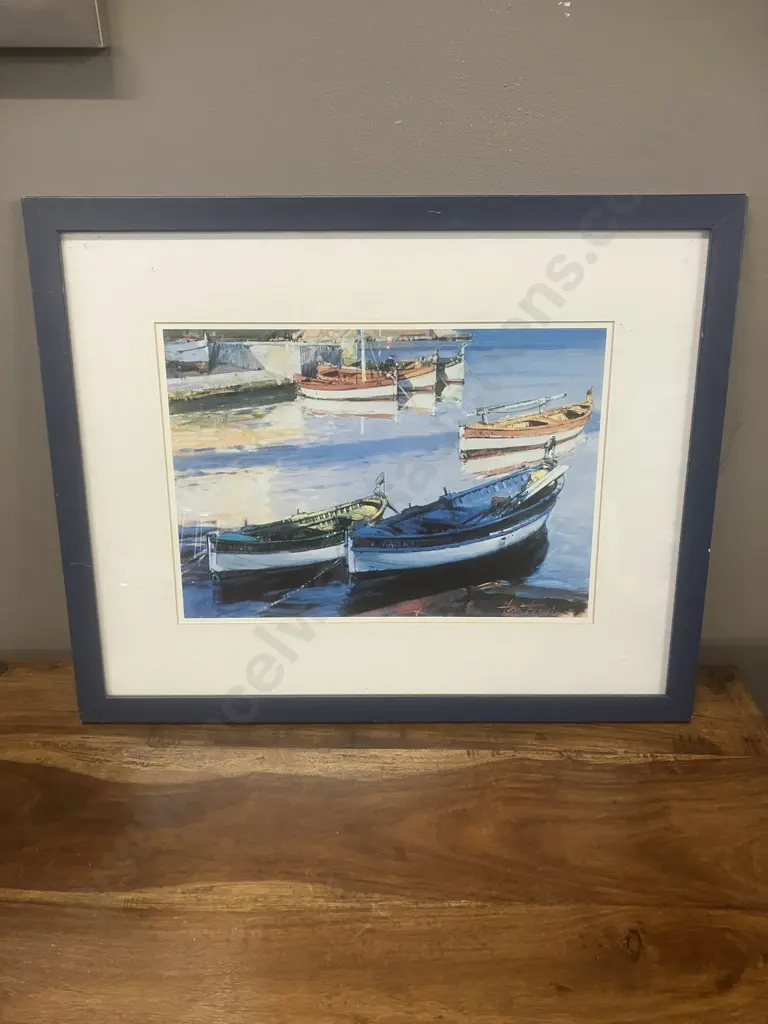 Herve Fenouil Harbour Framed Print. 43 x 54cm Image 1++