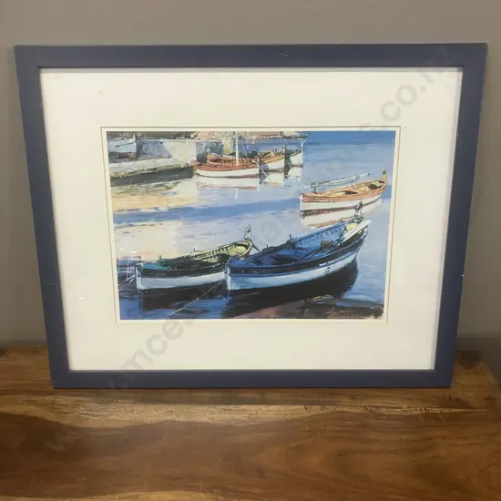 Herve Fenouil Harbour Framed Print. 43 x 54cm