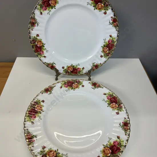 Royal Albert Old Country Roses Bone China Set Of Four Dinner Plates - Made in England. 1962-1973