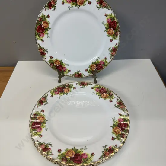 Royal Albert Old Country Roses Bone China Set Of Four Salad Plates - Made in England. 1962-1973