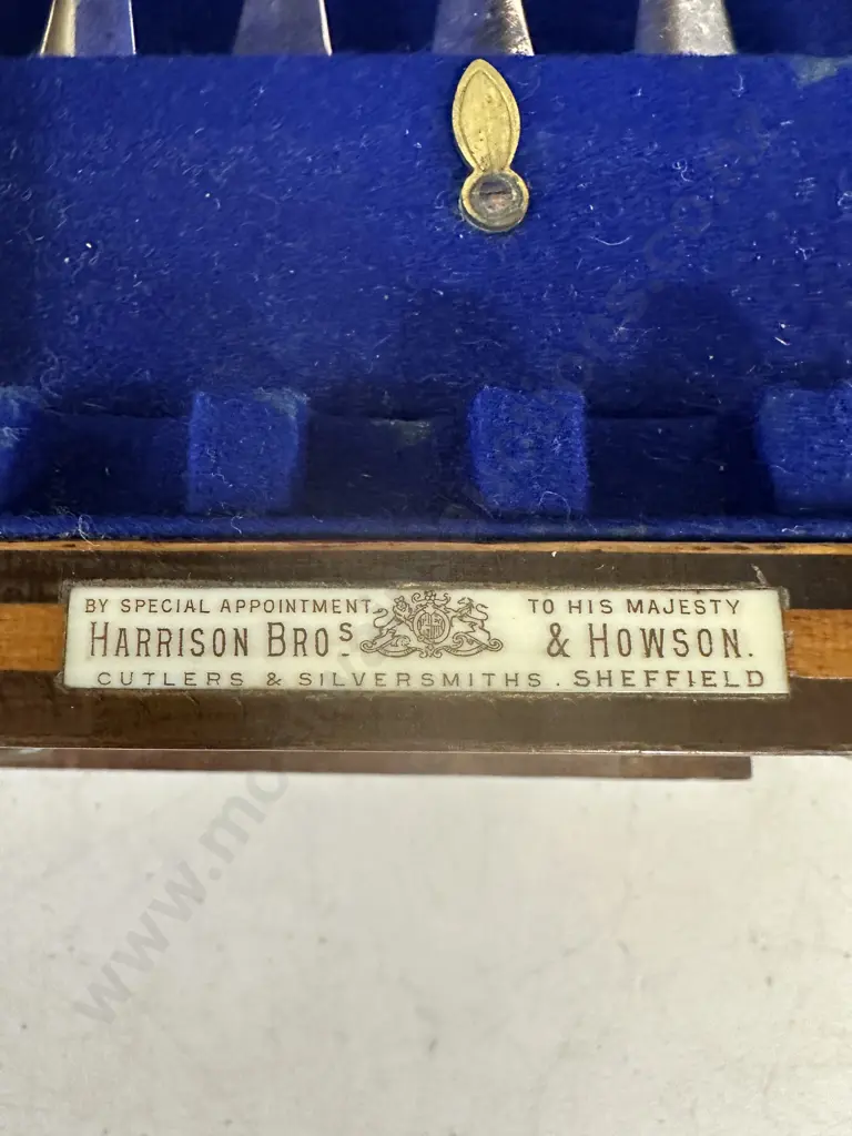 Antique Harrison & Bros Sheffield Oak Canteen of Cutlery With Large Selection Assorted Flatware Image 1++